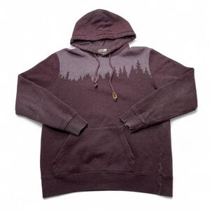 Men's Forest Design Hoodie - Maroon
